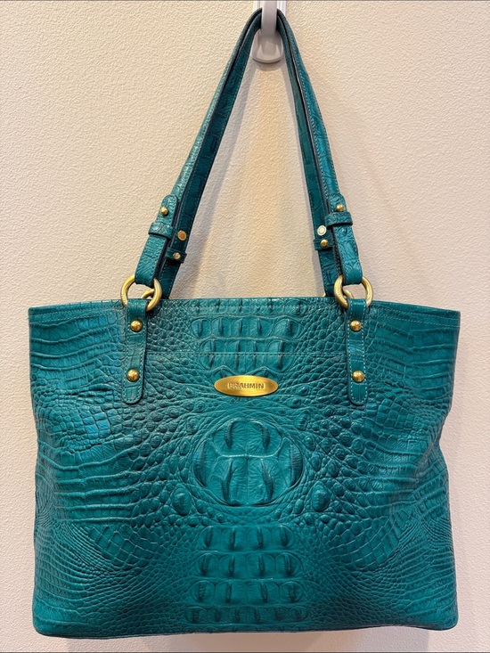 Brahmin Handbags - Brahmin Medium Asher Tote Ocean Melbourne Croc-Embossed Leather